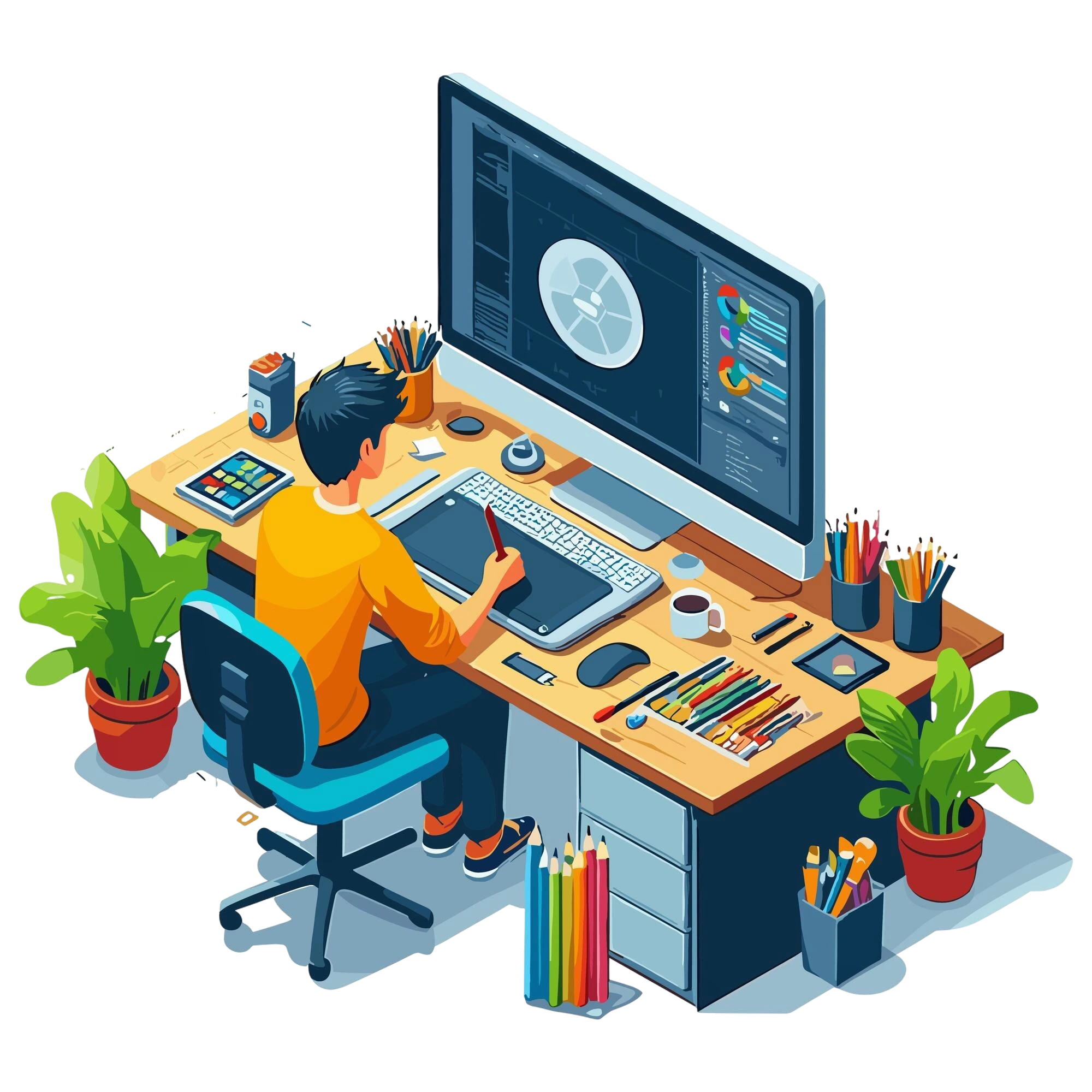 Graphic designing services including logos, brochures, posters, and social media creatives for brand marketing